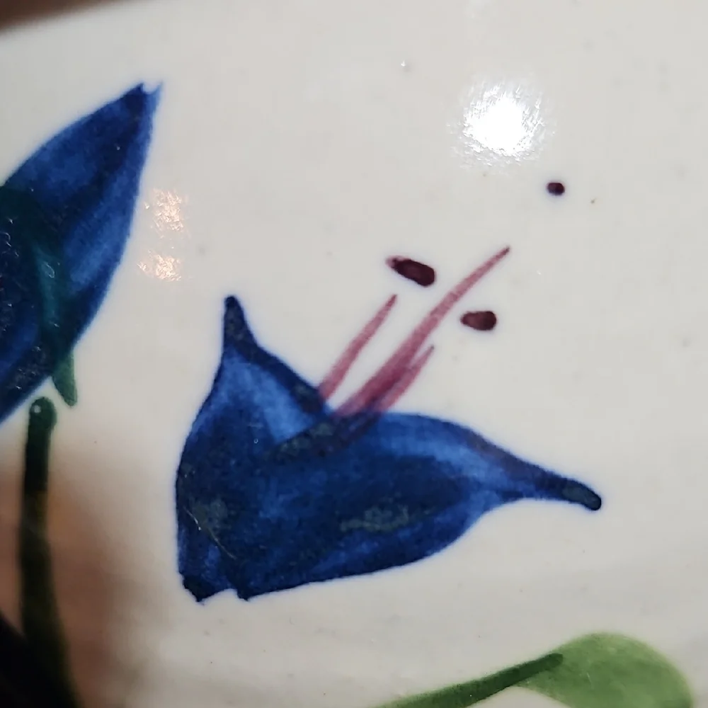 VTG Signed PSS 92 Hand Thrown Studio Art Pottery Irises Ceramic Bud Vase